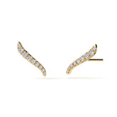 Vela French Cut Pavé Diamond Climber Earrings - Dracakis Jewellers